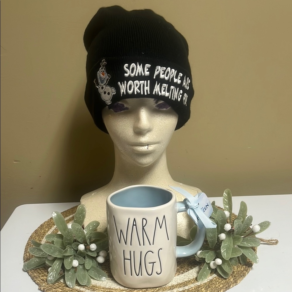 Rae Dunn “Warm Hugs” mug & Beanie Hat